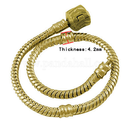 Brass European Style Bracelets PPJ003Y-G-1