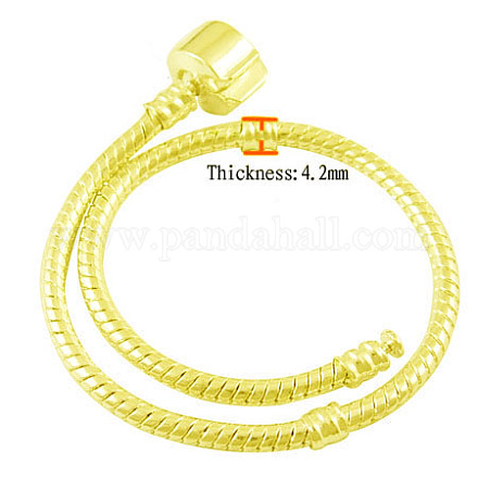 Brass European Style Bracelets PPJ008Y-G-1