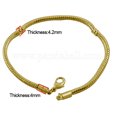 Brass European Style Bracelets PPJ012Y-G-1