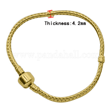 Brass European Style Bracelets with Brass Clasp PPJ014-G-1
