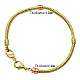 Brass European Style Bracelets with Brass Lobster Claw Clasp PPJ009-G-1