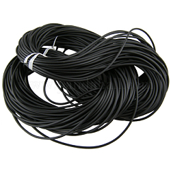 Synthetic Rubber Cord, Hollow, Black, 2.5mm, about 49.21 yards(45m)/bundle