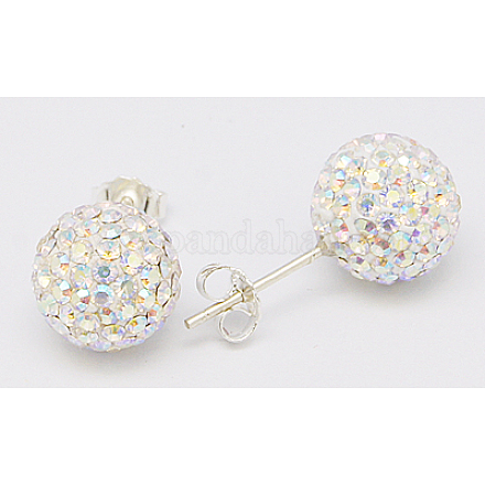 Valentines day sexy regalos para sus plata esterlina aretes de bola del rhinestone cristal austriaco Q286J021-1