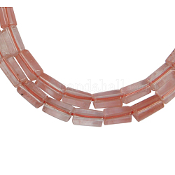 Cherry Quartz Glass Beads Strands, Tube, Red, about 3mm wide, 5mm long, hole: 1mm, 79 pcs/strand, 15.5inch