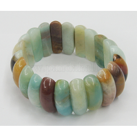 Natural Flower Amazonite Faceted Beads Stretch Bracelets R276D011-1