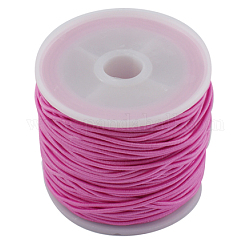 Cuerda elástica, color de rosa caliente, 1mm, alrededor de 22.96 yarda (21 m) / rollo