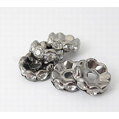 Железные хрустальные бусины-разделители со стразами&nbsp;RB-A007-8MM-B-1