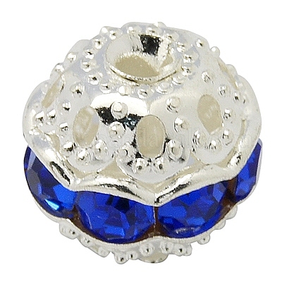 Латунные бусины со стразами  RB-A011-10mm-05S-1