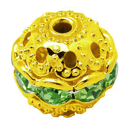 Brass Rhinestone Beads RB-A011-12mm-07G-1