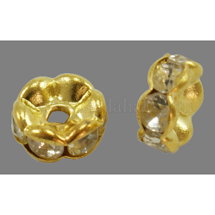 Brass Rhinestone Spacer Beads RB-A014-L5mm-01G-NF-1