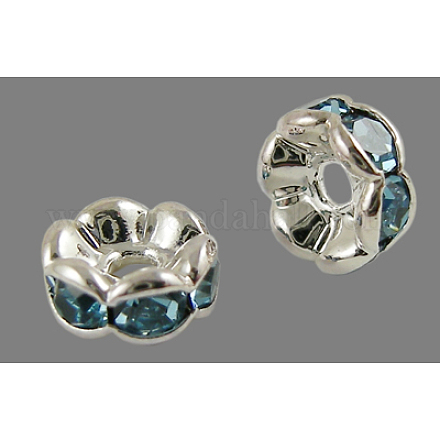 Brass Rhinestone Spacer Beads RB-A014-L6mm-03S-NF-1