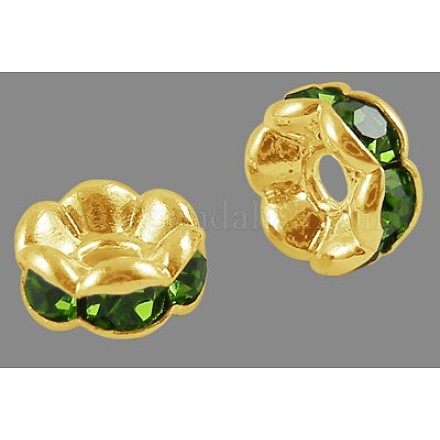 Brass Rhinestone Spacer Beads RB-A014-L6mm-07G-NF-1