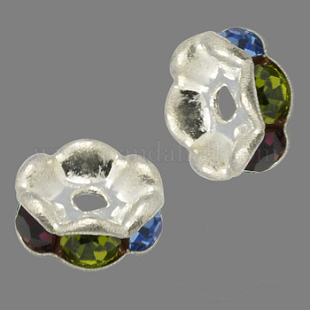 Brass Rhinestone Spacer Beads RB-A014-L6mm-37S-1
