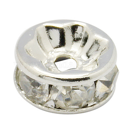 Abalorios de latón Diamante de imitación espaciador RB-A014-Z12mm-01S-1