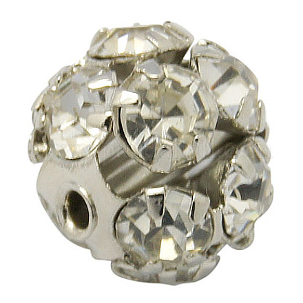 Abalorios de Diamante de imitación de latón RB-A019-10mm-01P-1