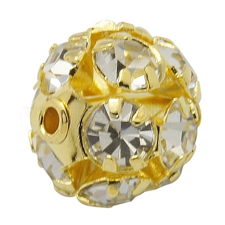 Abalorios de Diamante de imitación de latón RB-A019-12mm-01G-1