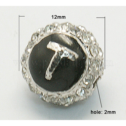 Perles de strass en alliage RB-H100-Y-1
