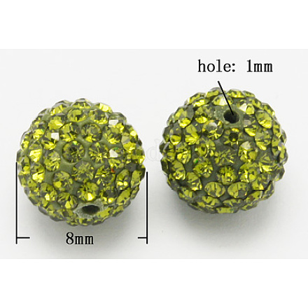 Perles de disco ball avec grade A strass RB-Q101-3-1