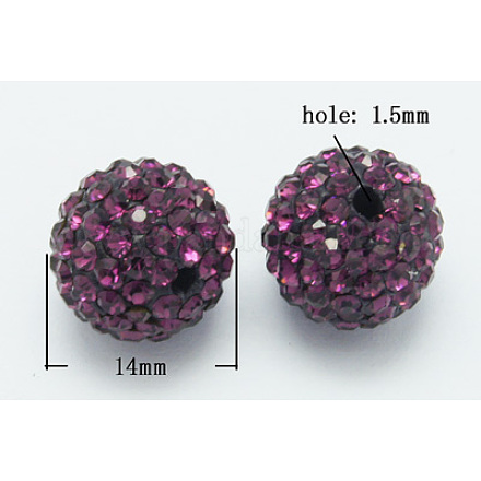 Grade A Rhinestone Pave Disco Ball Beads RB-Q104-1-1
