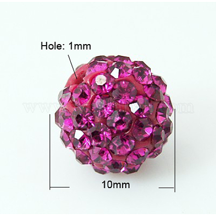 Perles de boule pavé disco  RB-Q195-10mm-502-1