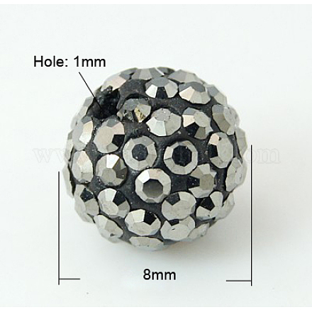 Pave Disco Ball Beads RB-Q195-8mm-1-1