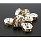 Brass Grade A Rhinestone Spacer Beads, Rondelle, Silver, For Bracelet Necklace DIY Jewelry Making Accessories, Topaz, 8x3.5mm, Hole: 2mm