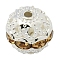 Brass Rhinestone Beads, Grade A, Round, Silver Color Plated, Goldenrod, Size: about 10mm in diameter, hole: 1.2mm