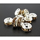 Abalorios de latón Diamante de imitación espaciador RB-A004-10-1