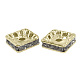 Brass Rhinestone Spacer Beads RB-A013-10x10-01LG-NF-1