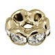 Brass Rhinestone Spacer Beads RB-A014-L10mm-01LG-NF-1