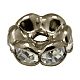 Abalorios de latón Diamante de imitación espaciador RB-A014-L5mm-01B-NF-1