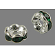 Perles séparateurs en laiton avec strass RB-A014-L6mm-08S-NF-1