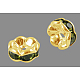 Brass Rhinestone Spacer Beads RB-A014-L6mm-09G-NF-1
