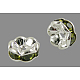 Abalorios de latón Diamante de imitación espaciador RB-A014-L6mm-09S-1