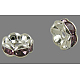 Abalorios de latón Diamante de imitación espaciador RB-A014-L6mm-10S-NF-1