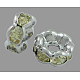 Abalorios de latón Diamante de imitación espaciador RB-A014-L6mm-13S-NF-1