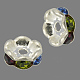 Brass Rhinestone Spacer Beads RB-A014-L6mm-37S-1