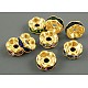 Brass Rhinestone Spacer Beads RB-A014-L6mm-G-1