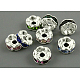Abalorios de latón Diamante de imitación espaciador RB-A014-L6mm-S-1