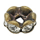 Brass Rhinestone Spacer Beads RB-A014-L7mm-01AB-NF-1