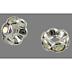 真鍮製ラインストーンスペーサービーズ  グレードA  ウェーブエッジ  銀色のメッキ  ロンデル  クリスタルAB  7x3.2mm  穴：1mm RB-A014-L7mm-28S-1