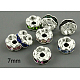 Brass Rhinestone Spacer Beads RB-A014-L7mm-S-NF-1