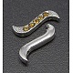 Platinum Alloy Rhinestone Twist Spacer Bars RB-B018-4-1