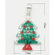スターリングシルバーペンダント  エナメルとラインストーン付き  クリスマスツリー  グリーン  サイズ：約28mm長  15 mm幅  厚さ3.5mm  穴：3.5mm RB-Q116-4-1