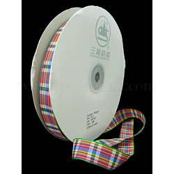 Ruban tartan double face ruban de satin, Ruban de nylon, environ 5/8 pouce (15 mm) de large, 50 yards / rouleau (45.72m / roll)