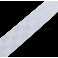 両面サテンリボン  市松模様のリボン  ホワイト  3/8インチ（10mm）  100ヤード/ロール（91.44メートル/ロール）
