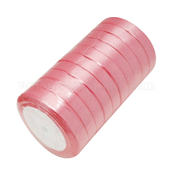 Cinta de conciencia rosa de cáncer de mama que hace materiales cinta de raso de una sola cara, Cinta de poliéster, rosa, aproximadamente 3/4 pulgada (20 mm) de ancho, 25yards / rodillo (22.86 m / rollo), 250yards / grupo (228.6m / grupo), 10 rollos / grupo