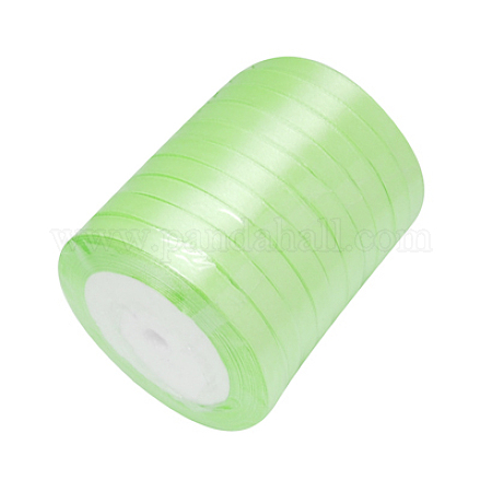 シングルフェイスサテンリボン  ポリエステルリボン  薄緑  1/4インチ（6mm）  約25ヤード/ロール（22.86メートル/ロール）  10のロール/グループ  250ヤード/グループ（228.6メートル/グループ） RC6mmY173-1