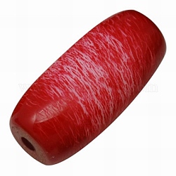 Colorful Resin Beads, Shuttle, Red, Size: about 40mm long, 20mm wide, 20mm thick, hole: 2mm