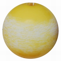 Colorful Resin Beads, Round, Yellow, 14mm, Hole: 2mm